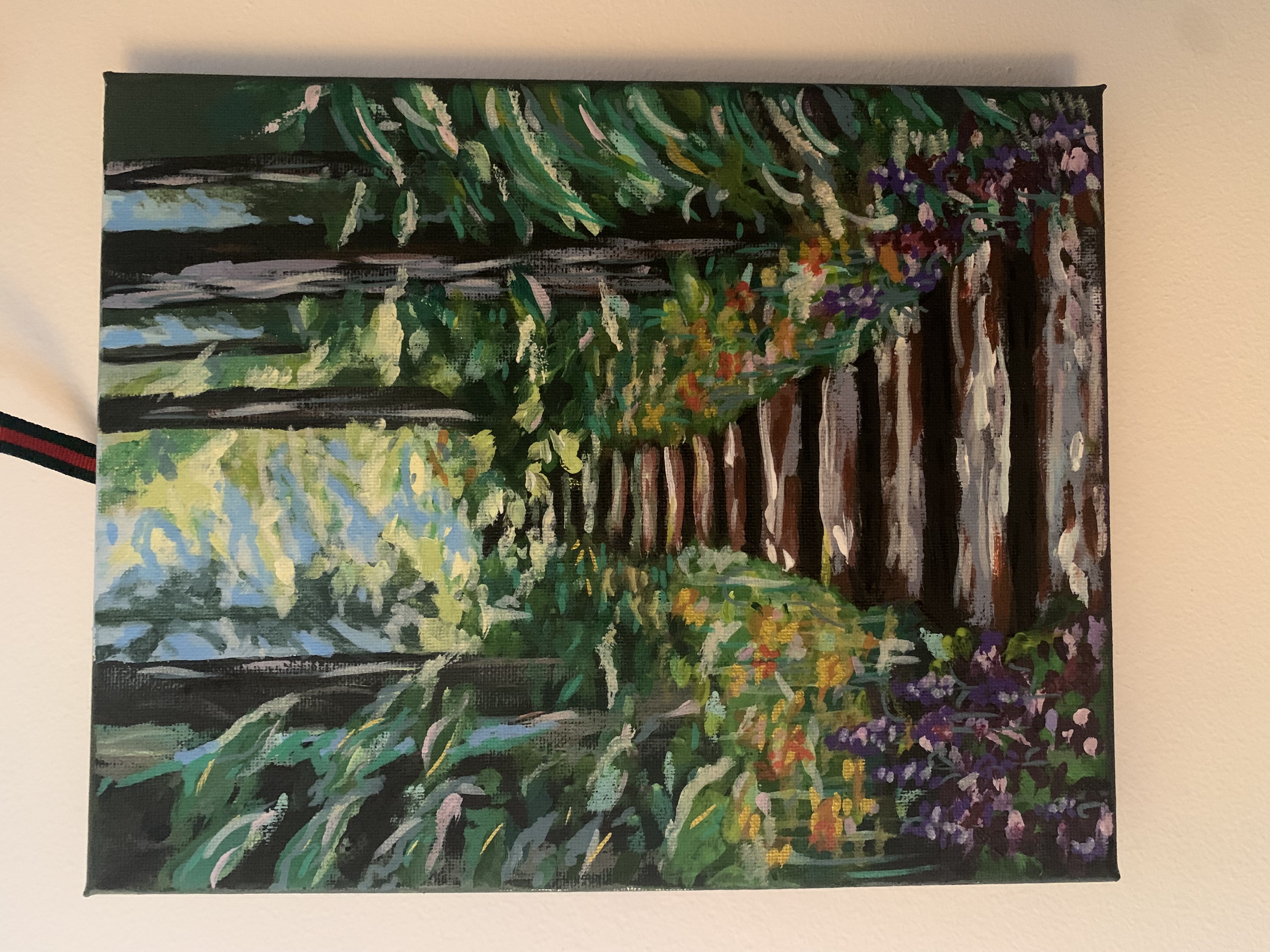 Original acrylic painting by Choonie, pathway into the forest, one of a kind