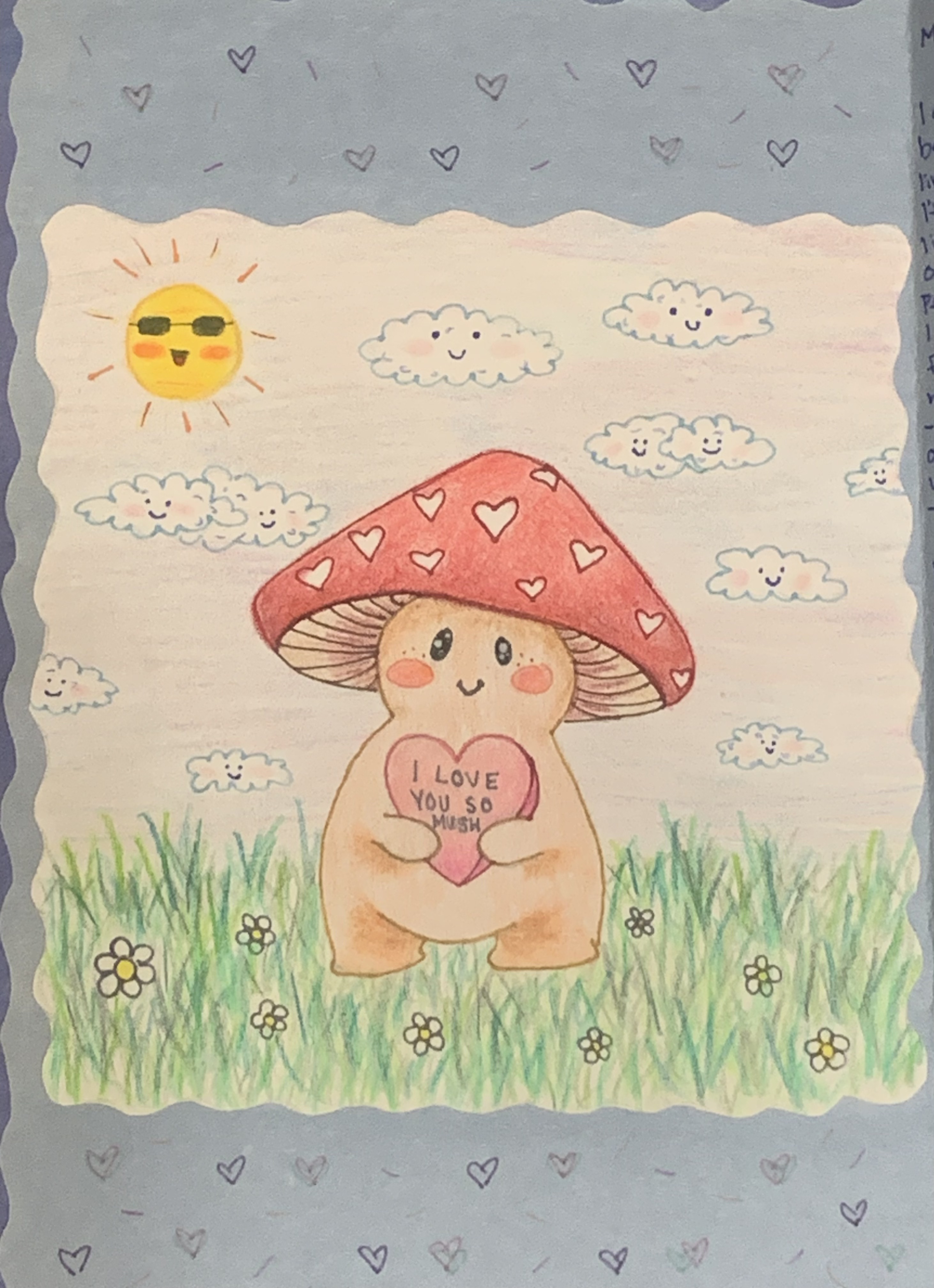 hand-drawn love card with mushroom by Choonie
