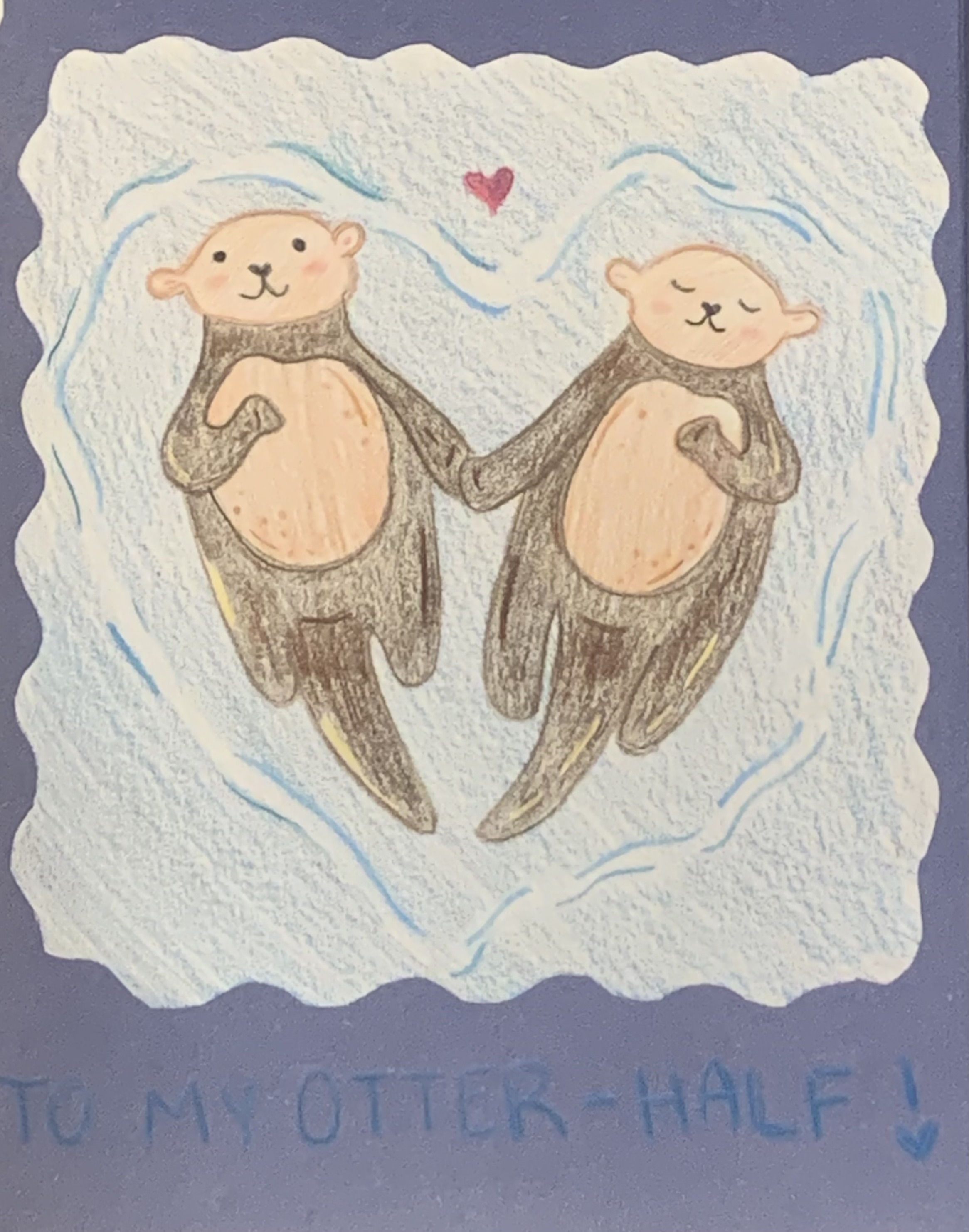 hand-drawn anniversary card with otters by Choonie